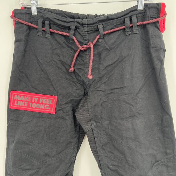 Hyperfly Jiu Jitsu Gi Pants A2S Black Red Patch Make It Feel Like 100kg Mens - Picture 2 of 12